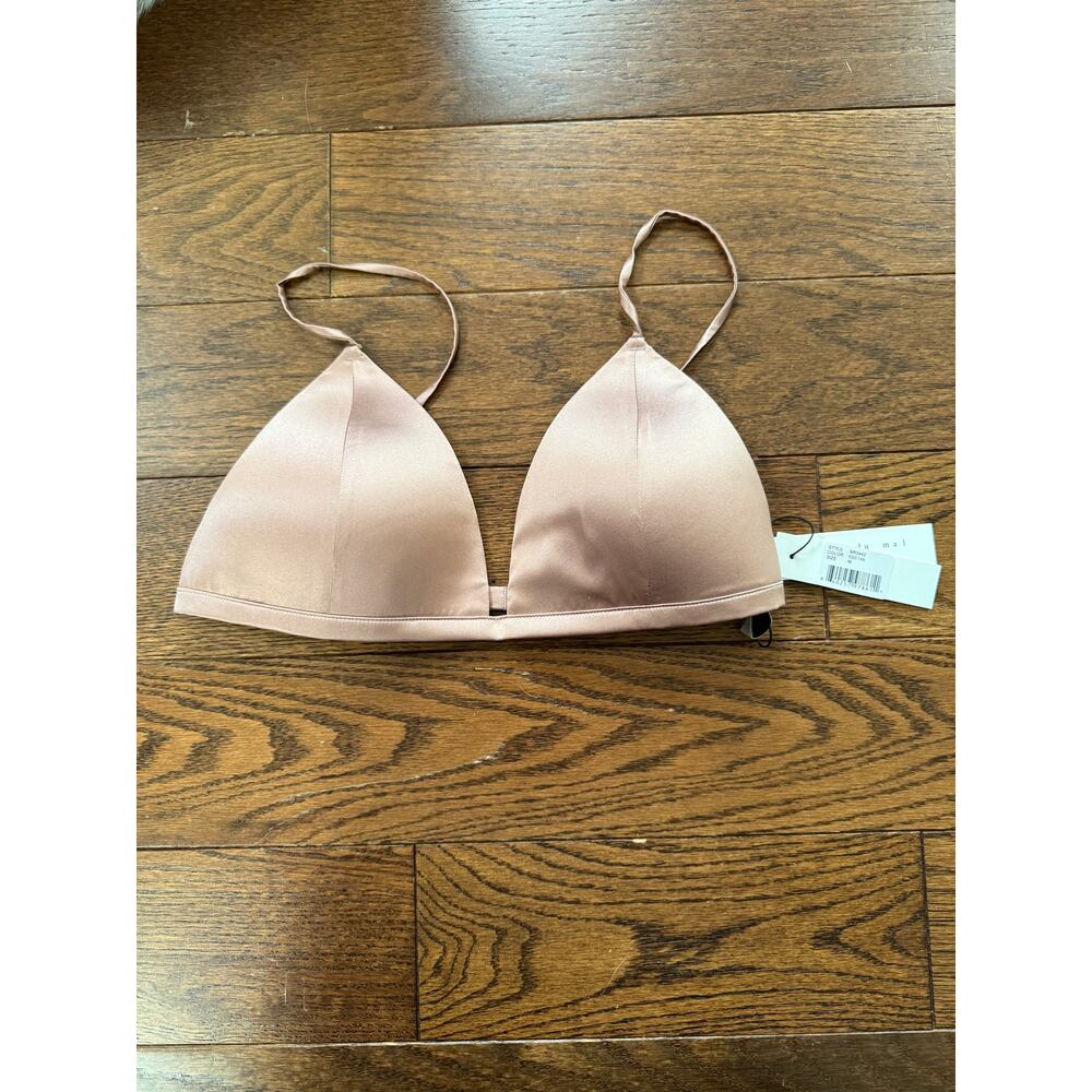 Fleur du Mal Molded Luxe Triangle Bra — Tan/Nude (M) NWT